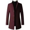 Mens Wool Blends AutumnWinter Thickened Coat Vintage British Style Solid Color Slim Fit Jacket Designer Luxury 230818