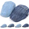 Berets Autumn Jeans Beret Hat For Men Women Casual Unisex Denim Cap Fitted Sun Cabbie Flat Gorras297Y