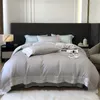 Set di biancheria da letto 100 cotone copripiumino copripiumino kit king size 4pcs letto elegante lino grigio 230818