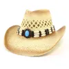 Nuovo cappello da cowboy occidentale con cappello di paglia intrecciato a mano uomini e donne al mare all'aperto Cappello da sole a prova di sole Sombrero Vaquero Hombre