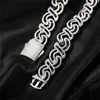 Hip Hop Iced Out 12mm Collier Cubain Coloré Échelle Zircon Noir et Blanc Collier Bracelets pour Hommes Femmes