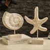 Andra heminredning Trähantverk Starfish Seahorse Marine Animal Sculpture Ocean Wood Color Dekorativa figurer Hemdekoration Tillbehör X0821