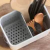 Food Storage Organization Sets Multifunctional Chopstick Spoon Holder Plastic Drainer Drain Double Layer Cutlery Knife Fork Racks Kitchen Tools 230821