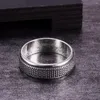 Cluster Rings 925 Sterling Silver Ring for Men Rotertable Tibetan Wave Point Retro