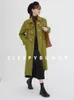 Женские куртки Y2K Street Green Korean Fashion Warty Winter Poat для женщин шикарные пальто эстетические холодные 230818