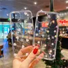 Phone Case For iPhone 11 Pro Max 12 13 Mini 7 8Plus X XR XS Max Transparent Cute Cartoon Love Heart Soft TPU Mobile Cover