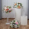 Flores secas 2pcs Casamento Bouquet Stage Layout Layout Table Flower Flower Table Candlestick Decoração de prateleira geométrica Flores artificiais 230818