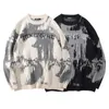 Men's Sweaters Y2k Trend Personality Letter Tie-dye Printed Sweater Women's Men Autumn and Winter punk street all-match casual sweater 230818