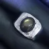 Pierścienie klastra Naturalne i prawdziwe gwiazdy szafirowy Pierścień 925 srebrny hurtownia srebrny biżuteria