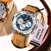 Wristwatches POEDAGAR Top Brand Luxury Man Watch Waterproof Chronograph Luminous Date Wristwatch For Men Quartz Leather Men's Watches Sprots 230820