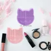 Makeup szczotki Silikonowe pędzel do makijażu Fundament Makeup Pędzel Pędzel Paska Płytka Kształt Kształt Makeup Makeup Pędzel Pędzel Cleaning Scrubber HKD230821