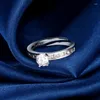 Clusterringe Huatiwocy Silber 925 Schmuckfinger Ring mit Zirkon Edelstein -Modezubehör für Frauen Hochzeitsfeier Geschenkgroßhandel Großhandel