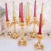 キャンドルホルダーIgbblove Luxury Metal Metal Wedding Candlestick Party Home Decorations Gold Candelabra Centerpieces Engagementギフト