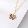 Pendant Necklaces Mafisar Enamel Butterfly Charm Necklace With Zircon Exquisite Gold Color Geometry Choker For Women Party Jewellery Gift