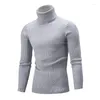 Pulls pour hommes automne hiver pull à col roulé solide coupe ajustée à manches longues pulls à tricoter homme pull de noël col roulé hauts A50