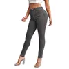 Jeans femme Denim pour femme taille haute Stretch Slim bouton crayon pantalon grande taille coréen Streetwear