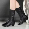 Boots 2023 Women s Shoes Fashion Ladies Botas Knee High Zipper Winter Warm Plush Plus Size Mid calf Snow Boot 230821