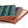 Sieradenzakken 18 grids houten bakverhang hanger Tray Tray ketting display opslag Organisator houder showcase voor lade