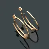 Gold Color Women Luxury Designer Studs Roestvrij staal Merk oorbellen Betrokkenheid Opening oorbellen