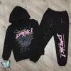 Spindeldesigner joggar män byxor kvinnor svett byxa svart hip hop streetwear överdimensionerad långärmad pullover hoodie brev tryck bomull par klädkd