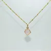 Pendant Necklaces Rose Gold Plated Faceted Rhombus Natural Crystal Quartz Point Square Tetrahedron Gem Stone Lovely