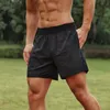 Menshorts män shorts utomhus sport fitness quicktorking yoga manlig träning berg som kör elastiska byxor 2 sidofickor sommar kort byxa ti