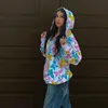 HADEIES للنساء من النوع الثقيل Harajuku zip-up Goth Punk Female Jacket Hoodie Hip Hop كبير الحجم Y2K Hoodies Autumn Streetwear Star Print White Sweatshirt 230818