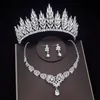 Earrings Necklace Luxury Crystal Bridal Jewelry Sets Women Fashion Tiaras Earrings Choker Necklace Wedding Dress Bride Crown Jewelry Set Accessory 230818