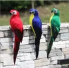 Decorative Objects Figurines 2535cm Creative Handmade Simulation Parrot Animal Bird Garden Props Decoration Miniature Feather Lawn Doll Ornaments 230818