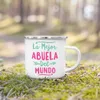 Mugs Spanish Printing Creative Coffee Tea Cups Drinks Water Milk Cup Enamel Mug Handle Drinkware Gifts For Grandpa&Grandma