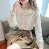 Women's Polos Simple And Fashionable Commuting Doll Collar Chic Long-sleeved Shirt Spring Autumn 2023 Design Sense Small
