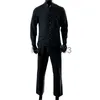 Men's Tracksuits Sets masculino linho de algodão Primavera verão Manga longa Camisa de colarinho de colarinho e calça de streetwear casual masculino de duas peças J230821