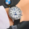 Inne urządzenia do noszenia Zegarki Para Hombre luksusowe mężczyzn zegarki Wodoodporne świetliste prawdziwy skórzany pasek automatyczny zegarek mechaniczny x0821
