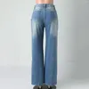 Women's Jeans Pants Loose High Waisted Button Down Cargo For Women Trousers Wide Leg Waist Plus Size