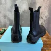 2023 Herbst/Winterstiefel Designtemperament Einfach zu tragen bequeme Schuhe Luxus Schwarz gepaart mit Lederstiefeln Stoffkalbsleder Inner