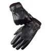Five Fingers Gloves Men's Gloves Black Winter Mittens Keep Warm Touch Screen Windproof Driving Guantes Male Autumn Winter PU Leather Gloves Business 230821