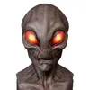 Party Masks Latex Halloween Alien Mask Horrible Big Eyes UFO Full Face Scary Horror Alien Head Adult Masks Monster Party Cosplay Props 230820