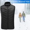 Hommes gilets hommes USB infrarouge 9 zones de chauffage gilet veste léger hiver électrique chauffant gilet pour sport randonnée S6D4