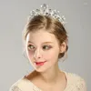 Pinces à cheveux élégant Noble cristal strass couronne perles simulées fête de mariage mariée diadème bandeau NA