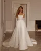 Customized Classic Floral Mermaid Wedding Dress New Backless Square Collar Bridal Gowns Detachable Train Robe Vestido De Noiva D-H23284