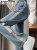 Frauen Jeans Y2K getäfelte Frauen Jeans Koreanische Taille Haify Denim Pant 2023 Frühlings Sommer Streetwear Vintage Blue Lady Hosen