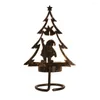 Candle Holders Decorative Candlestick Stunning Christmas Tree Elegant Iron Art Desktop Decorations With Stable Base