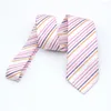 Bow Ties Lyl 8cm różowy pasek Elegancki luksus męski jedwabny prezent prezent ślubny dżentelmen jacquard szyję krawat