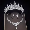 Earrings Necklace Luxury Crystal Bridal Jewelry Sets Women Fashion Tiaras Earrings Choker Necklace Wedding Dress Bride Crown Jewelry Set Accessory 230818