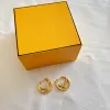 Designer Hoop Earrings Gold Luxury Studs Earings Jewelry for Women Fashion Golden Ladies Earring Ladies Dangle Hoops Earing F 2.5cm 238212D