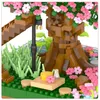 Blokken 2138 % Pink Cherry Blossom Model Bouwsteen Miniature Cherry Tree House Assemblage BRICK KUNSTEN Kerstcadeau Girl Toy R230817