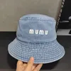 Hoge versie MI Letter Denim Fisherman Trendy Gloednieuwe veelzijdige mode Sunshade en zonnebrandcrème Sun Hat