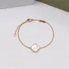 Ny van Sweet Clover Armband Classic Single Flower Double-Sided Plated Gold Linkchain Fashion Designer Jewel Women Party Clee Motivs Gift