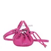 Evening Bags Mini Ruched Drawstring Handbag Girls Shoulder Bag Soft Leather Crossbody Bag Top Handle Small Pouch Lipstick Keys Bags HKD230821