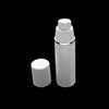 30pcs 15ml 30ml 50ml Pure White Cylindrical Silver Edge Empty Cosmetic Packing Containers Plastic Emulsion Airless Pump Bottles Ajxtx